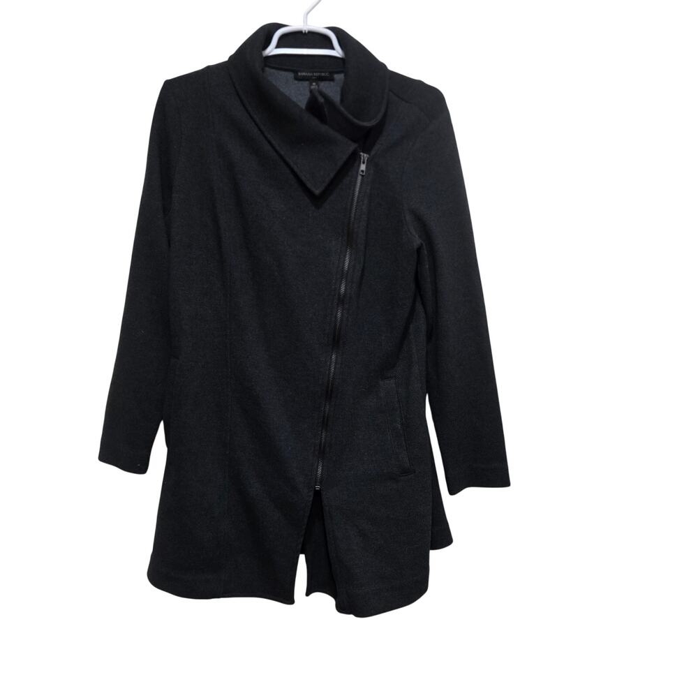 Banana Republic Charcoal Asymmetrical Zip Coat Womens M